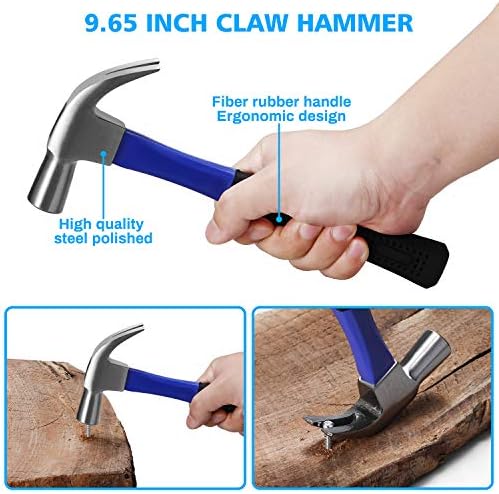 112 Piece Power Tool Combo Kits with 21V Cordless Drill, Professional Household Home Tool Kit Set with DIY Hand Tool Kits for Garden Office House Repair Maintain-Blue - Image 7