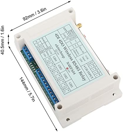 Jopwkuin 4DI 4DO Wireless Relay, Wireless RS485 Relay Module Less Interference 5 Parameters Setting with Antenna for Home Automation(#2) - Image 7