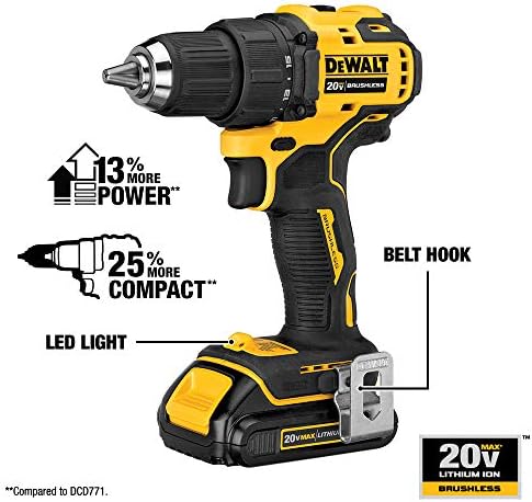 DEWALT ATOMIC 20V MAX* Cordless Drill, 1/2-Inch, Tool Only (DCD708B) - Image 2