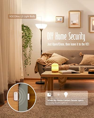 VOCOlinc Door Window Alarm Magnetic Contact Sensor Wireless Smart No Hub Required ONLY Works with Apple HomeKit Home Security Bluetooth Low Energy Remote Access VS1 (2Pack-VS1) - Image 6