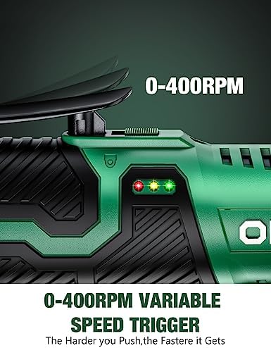 KIMO 3/8" Cordless Electric Ratchet Wrench Set, 40 Ft-lbs 400 RPM 12V Cordless Ratchet Kit w/ 60-Min Fast Charge, Variable Speed Trigger, 2-Pack 2.0Ah Lithium-Ion Batteries, 8 Sockets - Image 4