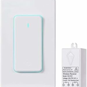 Zoiinet Wireless Lights Switch Kit, No Wiring, Buckle Design & Removable, Muti Way Switch, No WiFi Needed, Programmable, 1300ft Remote Control Lighting Fixture for Led, Ceiling Lights and Lamps