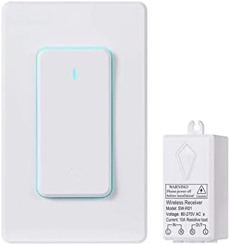 Zoiinet Wireless Lights Switch Kit, No Wiring, Buckle Design & Removable, Muti Way Switch, No WiFi Needed, Programmable, 1300ft Remote Control Lighting Fixture for Led, Ceiling Lights and Lamps