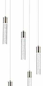 votag 5-Light Pendant Lights for Kitchen Island, Kitchen Pendant Lighting Over Island,Integrated Modern Pendant Light with Crystal 40W,6000k Dimmable
