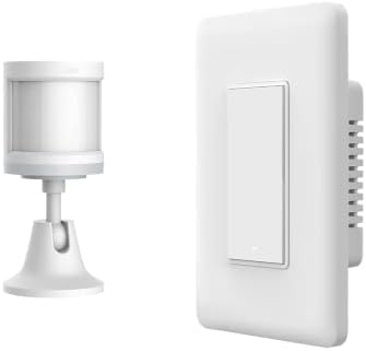 Aqara Smart Light Switch (with Neutral, Single Rocker) Plus Aqara Motion Sensor, Requires AQARA HUB, Zigbee Connection, Remote Control and Set Timer for Home Automation