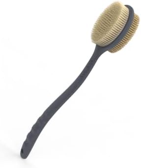 Avilana Shower Body Brush with Long Curved Handle, Long Silicone Handle Back Scrubber with Dual-Sided Long Handle Bath Shower Brush with Soft and Stiff Bristles (Long Handle-Gray) - Image 9