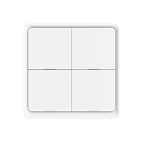 ZigBee Wireless Remote Control Smart Switch Wall Panel Transmitter,Requires MoesGo zigbee Hub,Smart Life/Tuya APP Remote Control, Wireless Button for Smart Home Devices and Scenes White