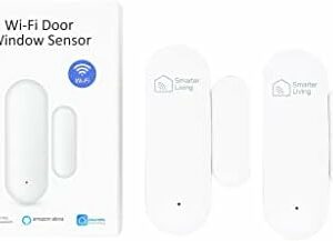 Smarter Living – Smart Wifi Door and Window Sensor (2 Pack), Home Security, Home Automation, Notifications to Phone via Smart Life and Tuya app, Compatible with Alexa, Google Assistant, IFTTT