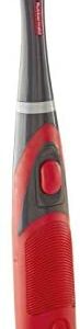 Rubbermaid Reveal Cordless Battery Power Scrubber, Gray/Red, Multi-Purpose Scrub Brush Cleaner for Grout/Tile/Bathroom/Shower/Bathtub, Water Resistant, Lightweight, Ergonomic Grip (1839685)