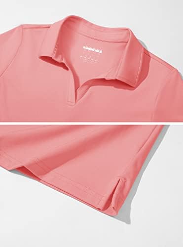 Women's Golf Polo Shirts V Neck UPF 50+ Collared Short Sleeve Tennis Shirt Lightweight Quick Dry Sun Protection Shirts - Image 5