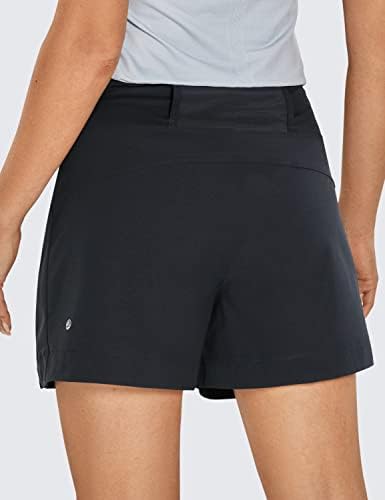 CRZ YOGA Women's Lightweight Mid Rise Hiking Shorts 4'' - Stretch Athletic Summer Travel Outdoor Golf Shorts Zip Pockets - Image 3