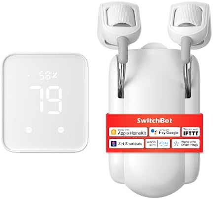 SwitchBot Curtain Smart Electric Motor with Hub 2 - WiFi Thermometer Hygrometer, IR Remote Control, Link SwitchBot to Wi-Fi (Support 2.4GHz), Compatible with HomeKit&Alexa&Google Assistant