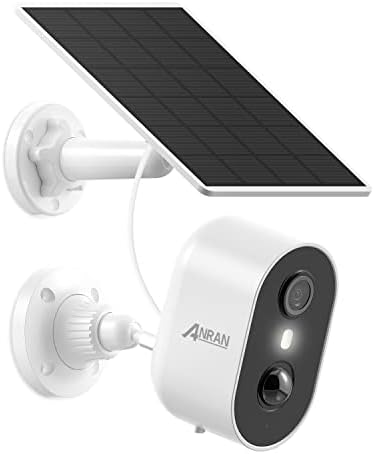 ANRAN 3MP Solar Security Cameras Wireless Outdoor for Home Security, 2K Color Night Vision WiFi Surveillance Home Camera with Solar Panel, Spotlight, PIR Detection, 2-Way Talk, Work with Alexa