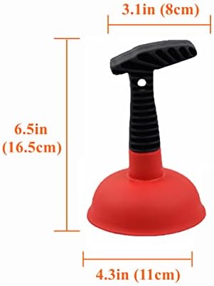 Cuzlarmul Sink Plunger, Easy to use Mini Plunger with Short Handle, Powerful Small Plunger Unclogging Tool for Kitchen Sink, Shower, Bathroom Drains, Bathtub, RV, Toilet and Bath, Red - Image 2