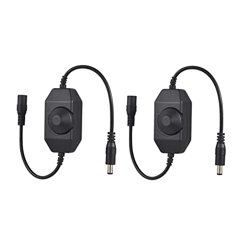 ZHPINGMX 2 Pack LED Strip Light Dimmer Switch, DC 12V-24V LED Brightness Adjustable Controller for Strip Lights,LED Rope Light 3528,5050,5630