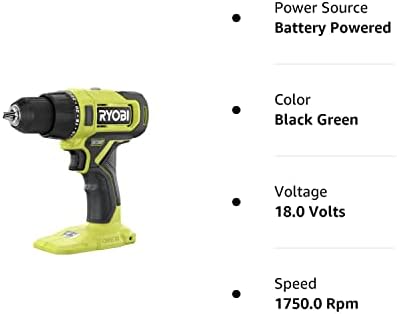 RYOBI ONE+ 18V Cordless 1/2 in. Drill/Driver (Tool Only) PCL206B Black Green - Image 9