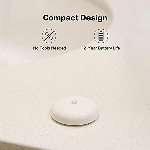 Aqara Water Leak Sensor, Requires AQARA HUB, Wireless Water Leak Detector, Wireless Mini Flood Detector for Alarm System and Smart Home Automation, for Kitchen Bathroom Basement, Works with IFTTT - Image 2