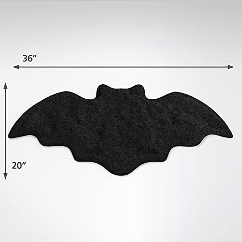 Halloween Bat Bath Mat - Rugs Bat Decor - Bats Bathroom Rug Decoration Black Gothic Gift Goth Gifts Room Decorations Spooky Witch Witchy Home Batman Cute Mats for Kitchen Bedroom Addams Family Decor - Image 5