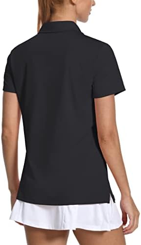 Women's Golf Polo Shirts V Neck UPF 50+ Collared Short Sleeve Tennis Shirt Lightweight Quick Dry Sun Protection Shirts - Image 3