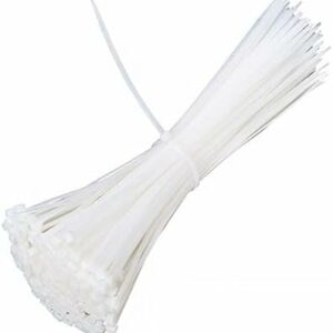 8 Inch White/Clear Zip Ties, hight Strength, UV Resistant Strong Nylon Cable Ties,Wire Ties Wraps for Craft Cable Management for Home Office Garden Fence Garage Indoor Outdoor 500 pack