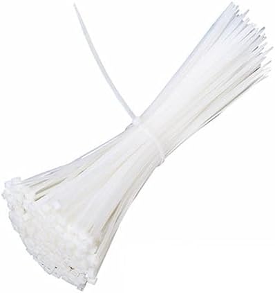 8 Inch White/Clear Zip Ties, hight Strength, UV Resistant Strong Nylon Cable Ties,Wire Ties Wraps for Craft Cable Management for Home Office Garden Fence Garage Indoor Outdoor 500 pack