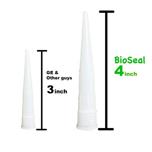 Clear BioSeal 100% Silicone Sealant Caulk Kitchen and Bath Grade, Waterproof and No Odor No Color Change 10.1 ounce Cartridge, Clear - Image 2