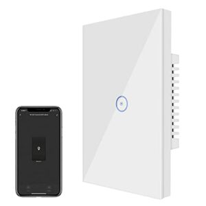 Jinvoo WiFi Wall Light Touch Panel Switch, 2.4GHz WiFi Light Switch Smartphone Remote Control, Remote Control Smart Life/Graffiti App, Timer, Alexa Compatible and Google Home White 1 Gang