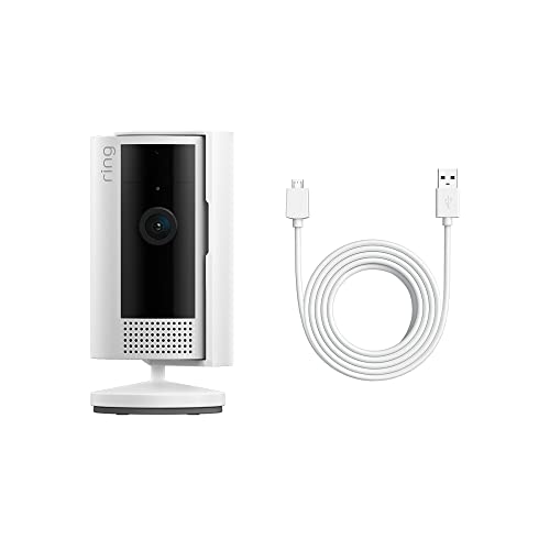 All-new Ring Indoor Cam (2nd Gen), White with 10 ft. USB-A to Micro USB Power Cable - Image 2