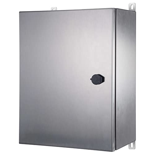 KWONONG Stainless Steel Enclosure, IP65 Waterproof Electrical Box for Indoor and Outdoor Projects, Includes Mounting Plate and Wall Bracket 450×350×200mm (18"×14"×8") - Image 2