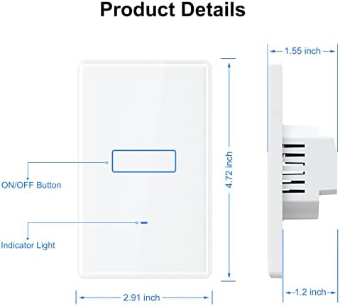 Smart Switch 2.4GHz WiFi Smart Light Switch Compatible with Alexa and Google Home - Image 6