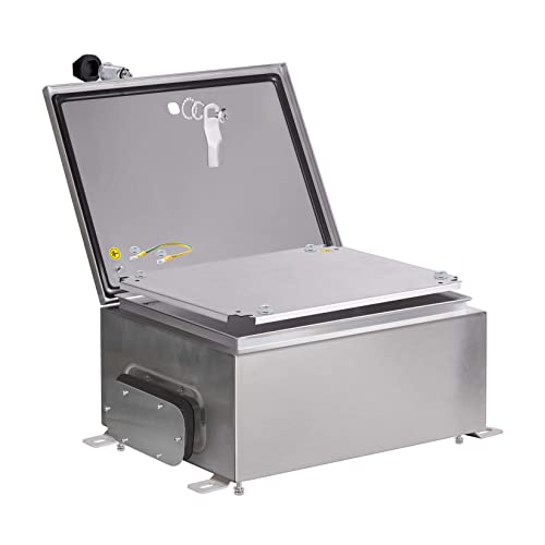 KWONONG Stainless Steel Enclosure, IP65 Waterproof Electrical Box for Indoor and Outdoor Projects, Includes Mounting Plate and Wall Bracket 450×350×200mm (18"×14"×8") - Image 4