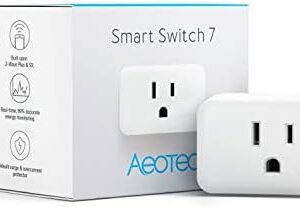 Aeotec Smart Switch 7, Z-Wave Plus S2 Wireless Control Socket Zwave Plug for Home Automation, 15A, Gen7, White