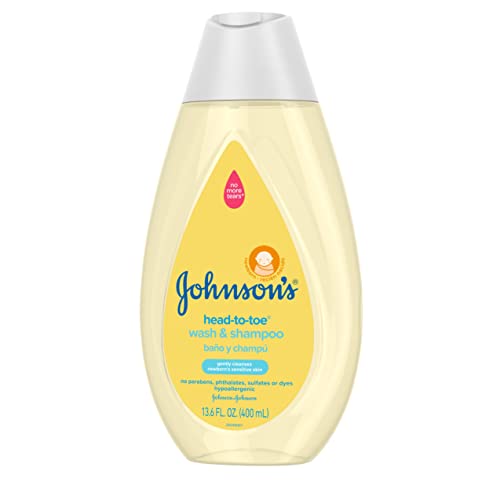Johnson's Head-to-Toe Gentle Baby Wash & Shampoo, Tear-Free, Sulfate-Free & Hypoallergenic Bath Wash for Baby's Sensitive Skin & Hair, pH Balanced, Washes Away 99.9% of Germs 13.6 fl. oz - Image 6