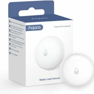 Aqara Water Leak Sensor, Requires AQARA HUB, Wireless Water Leak Detector, Wireless Mini Flood Detector for Alarm System and Smart Home Automation, for Kitchen Bathroom Basement, Works with IFTTT