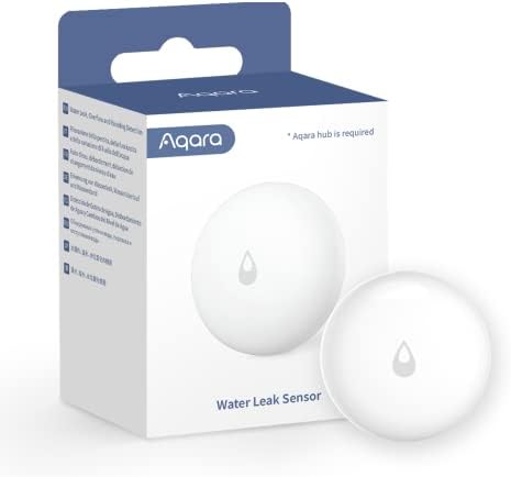 Aqara Water Leak Sensor, Requires AQARA HUB, Wireless Water Leak Detector, Wireless Mini Flood Detector for Alarm System and Smart Home Automation, for Kitchen Bathroom Basement, Works with IFTTT