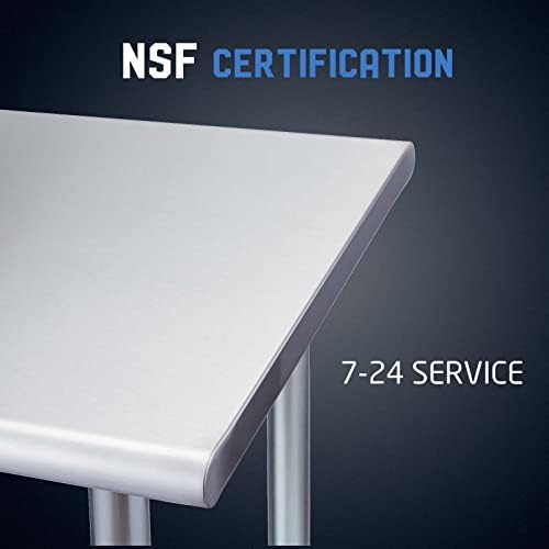 Profeeshaw Stainless Steel Prep Table NSF Commercial Work Table with Undershelf for Kitchen Restaurant 24×36 Inch - Image 6