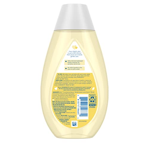 Johnson's Head-to-Toe Gentle Baby Wash & Shampoo, Tear-Free, Sulfate-Free & Hypoallergenic Bath Wash for Baby's Sensitive Skin & Hair, pH Balanced, Washes Away 99.9% of Germs 13.6 fl. oz - Image 8
