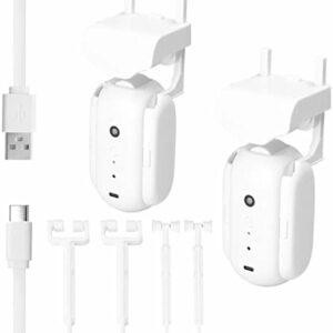YInonma 2pcs Tuya Smart Curtain Motor BT Voice Control Switch Electric Curtain Robot APP Control Timer Setup Compatible with Alexa Home for Roman Rod