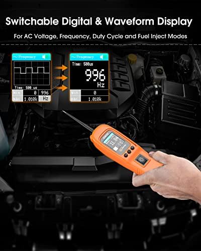 KZYEE KM50 Power Circuit Probe Kit - 12V/24V Automotive Circuit Tester for Frequency, Duty Cycle, Fuel Injection Circuit, AC/DC Resistance, Digital Voltage, Activate Component Electrical System Tool - Image 4