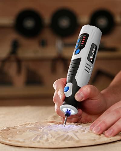 AVID POWER Cordless Rotary Tool 2.0 Ah 8V Rechargeable Rotary Tool with 4 Front LED Lights, 5 Speeds and 60 Pieces Rotary Tool Accessories for Carving, Engraving, Sanding, Polishing and Cutting - Grey - Image 3