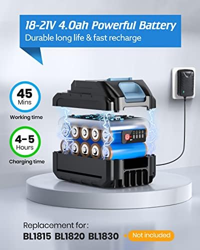 Aihand Cordless Pressure Washer, 652PSI Portable Power Cleaner with Rechargeable 4.0Ah Battery 6-in-1 Nozzle, Handheld High-Pressure Car Washer Gun for Home/Floor Cleaning & Watering, Charger Included - Image 5