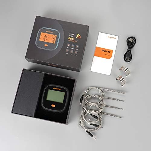 Inkbird WiFi Grill Thermometer IBBQ-4T, Wireless WiFi Meat Thermometer for Smoker, Oven, Rotisserie, Kitchen| 4 Probes with APP Calibration| Timer Alarm Mobile Notification| Digital BBQ Thermometer - Image 9
