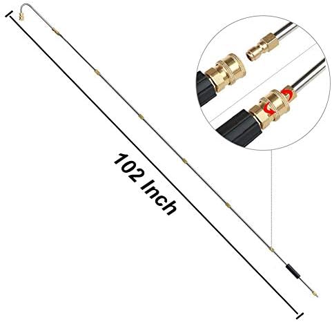 AgiiMan Gutter Cleaning Tool Pressure Washer - Extension Wands, Roof Cleaner Lance Nozzle - 4000 psi 5 Tips, Window Washing Accessories, Power Washer - Image 2