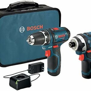 BOSCH CLPK22-120 12V Max Cordless 2-Tool 3/8 in. Drill/Driver and 1/4 in. Impact Driver Combo Kit with 2 Batteries, Charger and Case