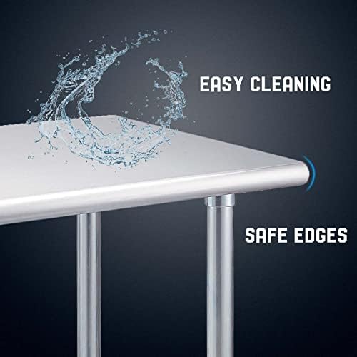 Profeeshaw Stainless Steel Prep Table NSF Commercial Work Table with Undershelf for Kitchen Restaurant 24×36 Inch - Image 5