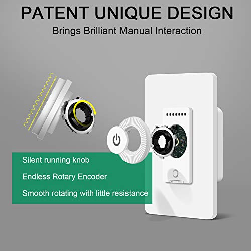 Smart Dimmer Switch by Martin Jerry | Rotary Design unlocks New Features, Trailing Edge dimmer Light Switch is Better Compatible with LED Bulbs, Needs Neutral Wire and 2.4G Wi-Fi - Image 3
