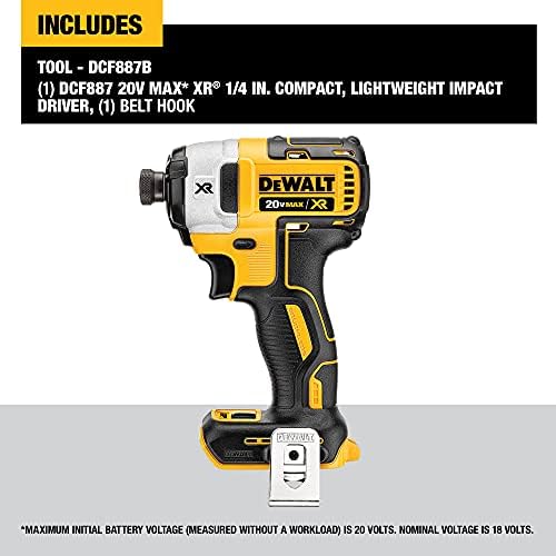 DEWALT 20V MAX XR Impact Driver, Brushless, 3-Speed, 1/4-Inch, Tool Only (DCF887B) - Image 2