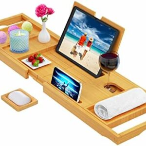 Premium Bathtub Caddy Tray - Bath Tray - Bath Tub Tray Table for Bathtub - Bath Caddy Tray for Bathtub, Expandable Size, Fits Most Bath Tubs