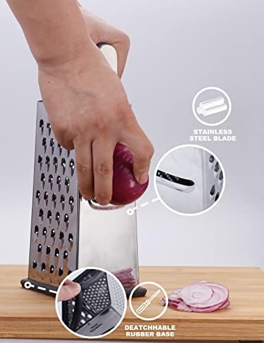 Cheese Grater, Box Grater for Cheese Stainless steel Vegetable Slicer Food Shredder 4-Sided Convenience Gadgets for kitchen - Image 6