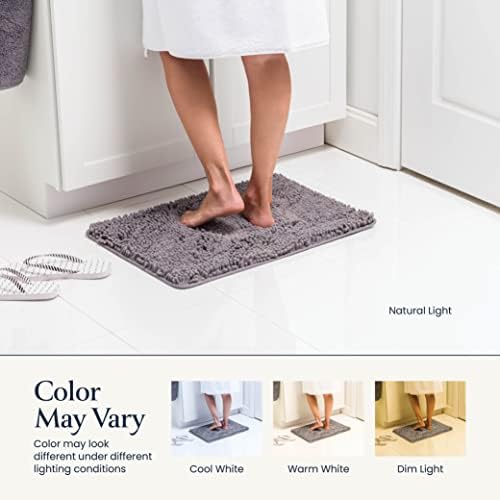 2 Piece Bathroom Rugs Bath Mat Set - Soft Plush Chenille Shower Mats for Bathroom Durable Bath Rug with Rubber Backing, Ultra Absorbent Bath Rugs, Bathtub Mat, Bathroom Rug Mats - 30x20 + 24x17 Inch - Image 5
